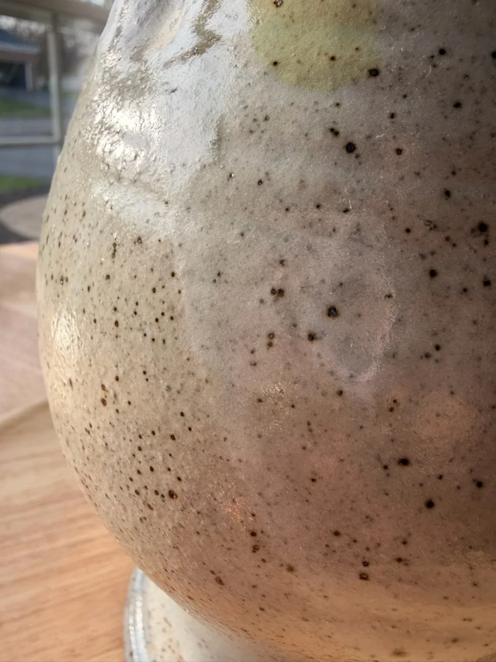 Handmade Studio Art Pottery Pitcher — Speckled Ash Glaze, Signed, Vintage - Picture 6 of 7